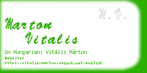 marton vitalis business card